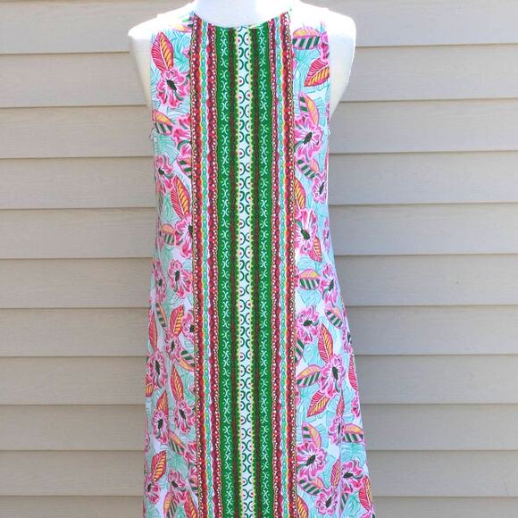 Pappagallo Women's Floral Vibrant Border Print Dress Size Small - Picture 6 of 14